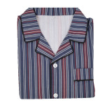 Katoenen Pyjamajasje | Blauw Bordeaux Gestreept | www.pietkoopmans.nl