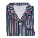 Katoenen Pyjamajasje | Blauw Bordeaux Gestreept | www.pietkoopmans.nl