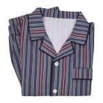 Katoenen Pyjama | Blauw Bordeaux Gestreept | www.pietkoopmans.nl