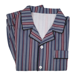 Katoenen Pyjama | Blauw Bordeaux Gestreept