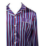 Satijnen Pyjama | Bordo Blauw Gestreept | www.pietkoopmans.nl