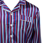 Satijnen Pyjama | Bordo Blauw Gestreept | www.pietkoopmans.nl