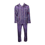 Satijnen Pyjama | Bordo Blauw Gestreept | www.pietkoopmans.nl