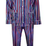 Satijnen Pyjama | Bordo Blauw Gestreept | www.pietkoopmans.nl