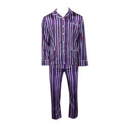 Satijnen Pyjama | Bordo Blauw Gestreept