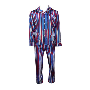 Satijnen Pyjama | Bordo Blauw Gestreept