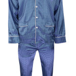 Satijnen Pyjama | Blauw Wit Gestipt | www.pietkoopmans.nl
