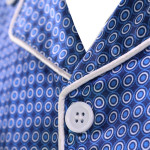 Satijnen Pyjama | Blauw Wit Gestipt | www.pietkoopmans.nl