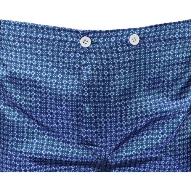 Satijnen Pyjama | Blauw Wit Gestipt | www.pietkoopmans.nl