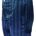 Satijnen Pyjama | Marine Blauw Gestreept | www.pietkoopmans.nl