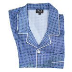 Satijnen Pyjama | Blauw Wit Gestipt | www.pietkoopmans.nl