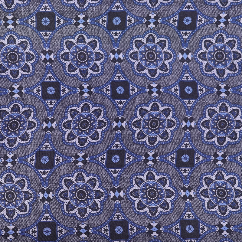 Dante Zijde Wol Shawl | Grijs Blauwe Print | www.pietkoopmans.nl