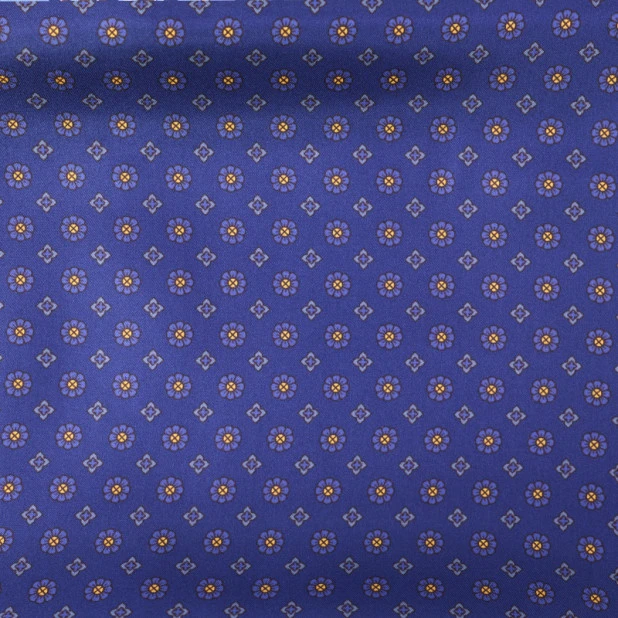 Dante Zijde Wol Shawl | Marine Geel Print | www.pietkoopmans.nl