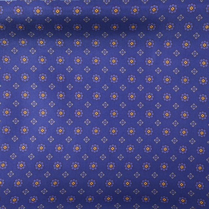 Dante Zijde Wol Shawl | Marine Geel Print | www.pietkoopmans.nl