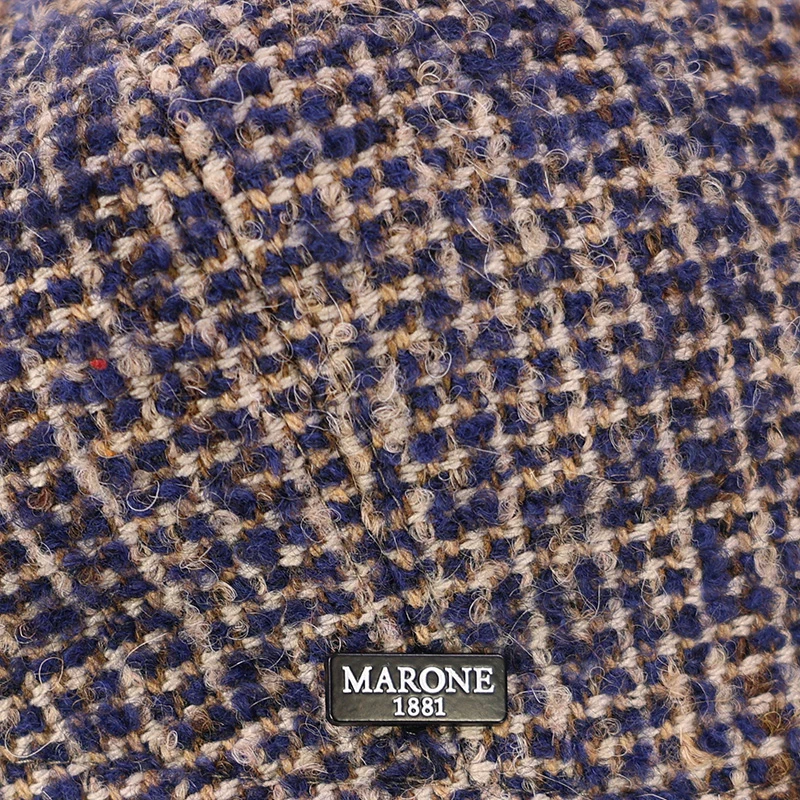Marone Flatcap Detroit Tweed | Marine | www.pietkoopmans.nl