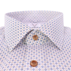 Marvelis Overhemd | Camel Blauw Print