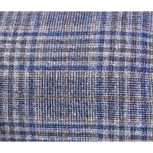 Flatcap Wol Zijde | Blauw Bruin Geruit | www.pietkoopmans.nl