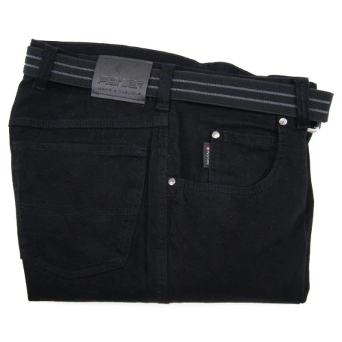 Pionier Stretch Jeans | Zwart Uni