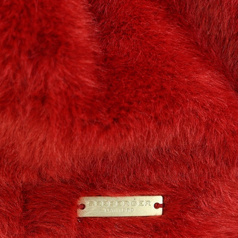 Seeberger Fake Fur ballonpet | Rood | www.pietkoopmans.nl