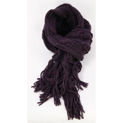 Seeberger Shawl Gebreid | Aubergine