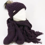 Seeberger Shawl Gebreid | Aubergine
