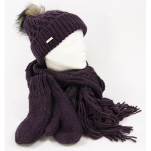Seeberger Shawl Gebreid | Aubergine