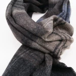 Shawl Wol Geweven | Brown Navy