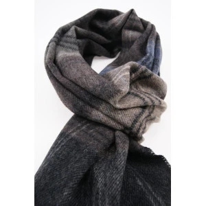 Shawl Wol Geweven | Brown Navy