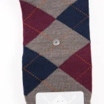 Burlington Sokken | Argyle  Marine Bordeaux Taupe