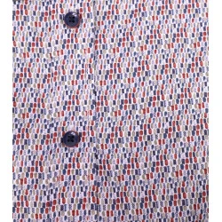 Casamoda Heren Overhemd | Rood Blauw Fijn Dessin