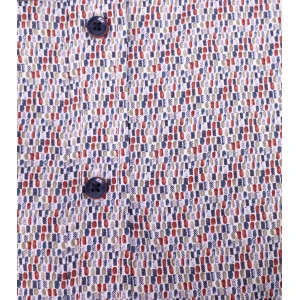 Casamoda Heren Overhemd | Rood Blauw Fijn Dessin