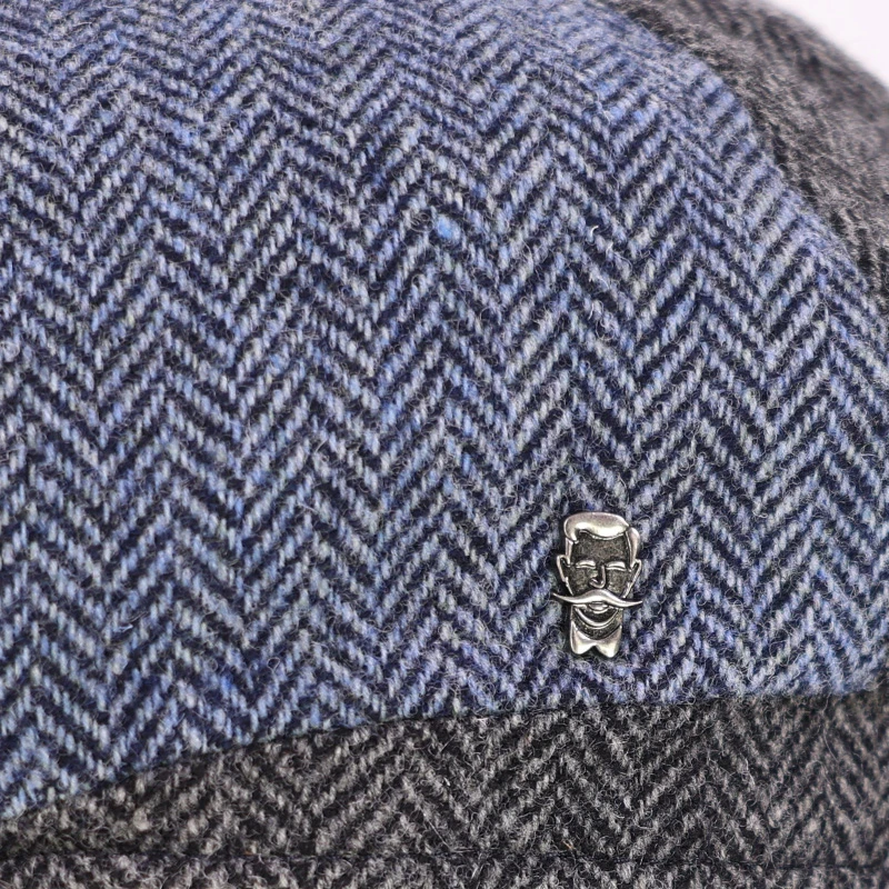 City Sport Winter Flatcap | Blauw Patchwork | www.pietkoopmans.nl