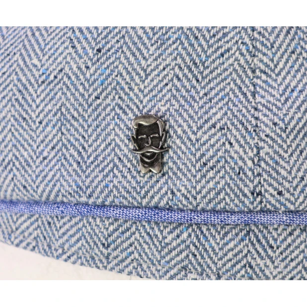 City Sport Summer Tweed Flat Cap | Lichtblauw Visgraat | www.pietkoopmans.nl