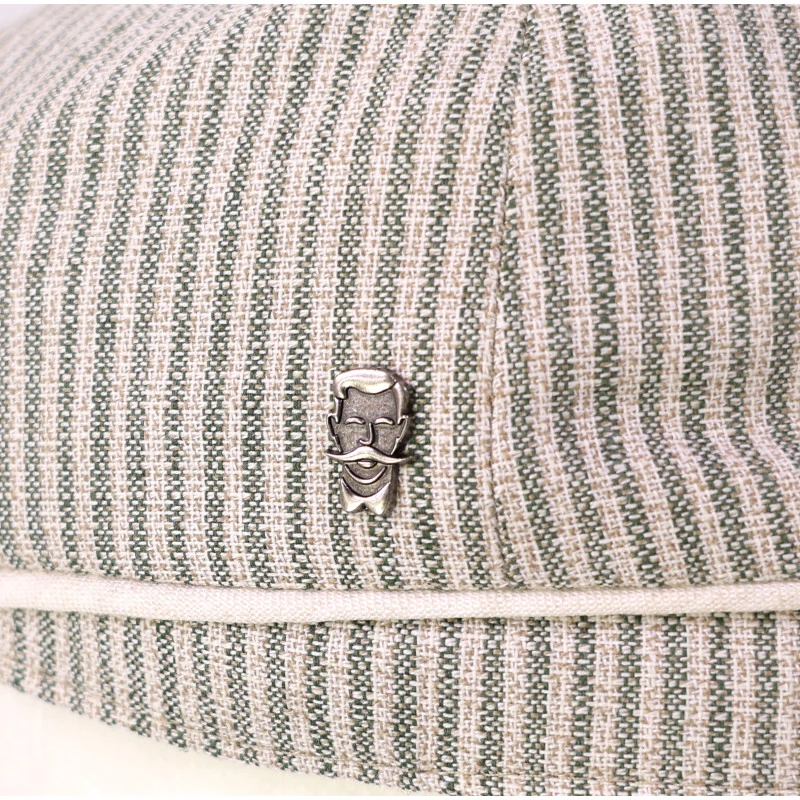City Sport Zomer Flat Cap | Olijf Beige Gestreept | www.pietkoopmans.nl