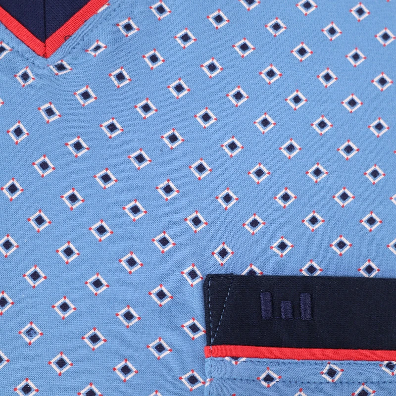 Götzburg Nachthemd Korte Mouw | Indigo Rood Print | www.pietkoopmans.nl