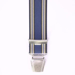 Bretels 4 Sterke Clips| Indigo Olijf Gestreept