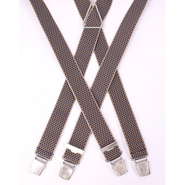 Bretels 4 Sterke Clips | Taupe Marine Print | www.pietkoopmans.nl