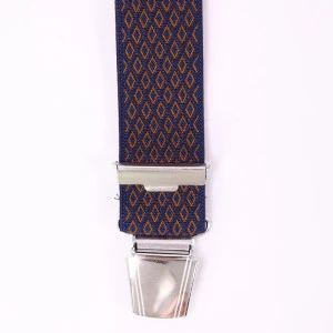 Bretels 4 Sterke Clips| Marine Cognac Print