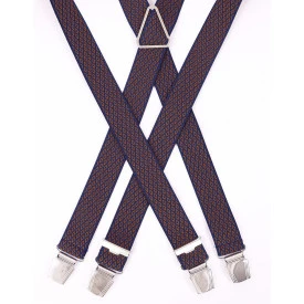 Bretels 4 Sterke Clips| Marine Cognac Print