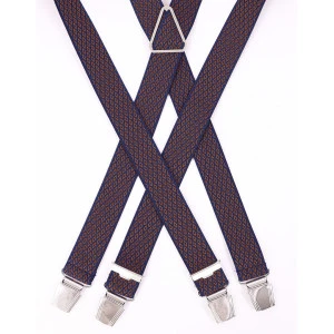 Bretels 4 Sterke Clips| Marine Cognac Print