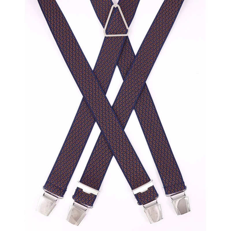 Bretels 4 Sterke Clips| Marine Cognac Print | www.pietkoopmans.nl