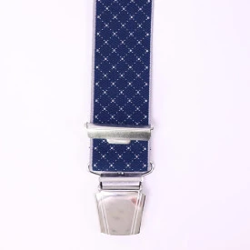 Bretels 4 Sterke Clips| Marine Zilver Print