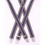 Bretels 4 Sterke Clips| Indigo Brique Gestreept | www.pietkoopmans.nl