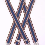 Bretels 4 Sterke Clips| Indigo Brique Gestreept | www.pietkoopmans.nl