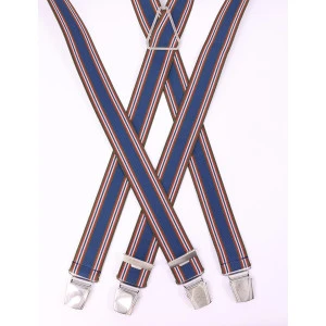 Bretels 4 Sterke Clips| Indigo Brique Gestreept