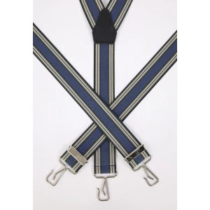 Bretels 3 Sterke Haken | Indigo Olijf Gestreept