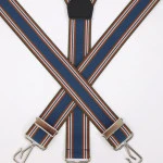 Bretels 3 Sterke Haken | Indigo Brique Gestreept | www.pietkoopmans.nl