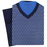 Schiesser Shortama | Blauw Marine Print | www.pietkoopmans.nl