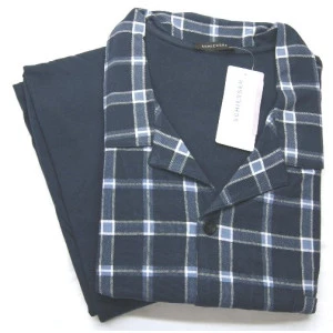 Schiesser Pyjama Tricot | Marine Geblokt