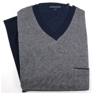 Seidensticker Pyjama Tricot | Marine Gerstekorrel